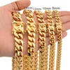 Chains 8mm 10mm 12mm 14mm 18mm 316L Stainless Steel Jewelry High Polished Miami Cuban Link Necklace Men Punk Curb Chain Butterfly 327m