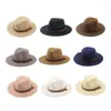 Wide Brim Hats Natural Panama Leather Buckle Straw Hat Summer Women/Men Beach Sun Cap UV Protection Elob22
