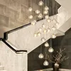 New Modern Chandeliers Indoor Lighting Stair Led Chandelier For Living Room Crystal Ball Chandelier Loft Kitchen Lights Lustre