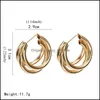 Charm Earrings Jewelry New Simple Design C-Shape Metal Wind Letter Round Shape Hoop For Women Sier Gold Bridal Fashion Wholesale Drop Delive