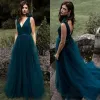 Elegant Modern Sexy A Line Evening Dresses Deep V Neck Backless Formal Dress Party Special Occasion Prom Gowns Custom Made