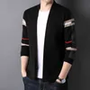 브랜드 코트 봄과 가을 니트 코트 남성 카디건 한국어 캐주얼 스웨터 얇은 패션 스트라이프 착용 아주 좋은