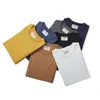 Summer Men Cotton T Shirt Solid Color Round Neck Kort ärm T -shirt Smooth Fabric Pocket Basic Shirt Plus Size Top Top