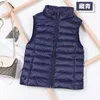 Ultralight Womens Winter Down Jacket Sleeveless White Duck Feather Warm Waistcoat Down Vest Outerwear Coats for Woman Packable 220801