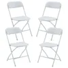 4 Pack Black Plastic Folding Chair Indoor Outdoor Portable Stackable Commercial Seat for Events Office Wedding Party Picnic Foldable Stackable F060701