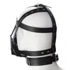 Masque de prisonnier avec boule buccale, collier harnais en cuir PU, BDSM, Gag de Bondage, retenue fétichiste, jouets sexy pour Couples, outils de flirt