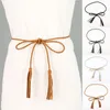 Belts Women Braided Tassel Belt Waistband Boho Girls Thin Waist Rope Knitted For Dress Waistbands Accessories