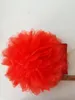 16pcs Red Spandex Chair Band Sashes With Organza Flower For Wedding Birthday Party Decoration