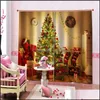 Curtain Drapes Custom 3D Christmas Tree Curtains For Living Room Bedroom Home Decor Sock Design Cortinas Drop Delivery 2021 Deco El Suppli