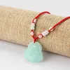 Pendanthalsband 1st kinesiska orientaliska gröna lyckliga Buddha Stone Charm Bead Red Thread Halspendant Sidn22