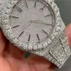 Versie Big Moissanite Diamonds Watch Pass Test Eta Movement Topkwaliteit Heren Luxe Full Iced Out Sapphire Custom Made Horloges met doos