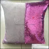 Caixa de travesseiro suprimentos de cama Têxteis domésticos Garden LL Sereia de seleção ER Magical Glitter Throw Dhz7V