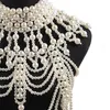 Retro Advanced Pearls Crystal Body Jewelry Chain SexyHandmade Beaded Women Bridal Wedding Dress Large Necklace Jewelry Accessor 225992874