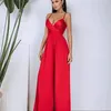 Elegant Jumpsuit Women Summer Sexig ärmlös Sling Wrapped Chest High midja Rompers Casual Party W220427