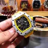 Watch Designer Luksusowe mechanicy męskie Watch Richa Milles Wristwatch Fine Steel Men's Leisure Personalized Automatic Mechanical Luminous NN42