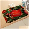 Decorações de Natal Festas Festivas Supplies Home Garden Porta Feliz Mat Santa Papai Noel Prinha Ranta de banheiro de superfície de flanela para decoração Non