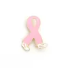 10 Pcs/Lot Fashion Brooches Pink Enamel Ribbon Shape With Shoes Breast Cancer Awareness Medical Butterfly Pins For Nurse Accessories