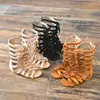 Real leather Girls sandals Suede leather Children Roman sandals Bow Female Boots Kids gladiator sandals 220409