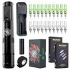 Dragonhawk X4 Wireless Tattoo Kit Pen Machine Changeable Battery Cartridge Needles WQP-025T