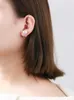 Fiori leggeri e lussuosi conchiglie piccole orecchini freschi tendenza dolce e orecchini a doppia faccia a doppia faccia 002