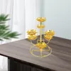 Kerzenhalter Vintage-Stil Metall Lotus geschnitzt Halter Stand Buddha Butter Lampe Kerzenständer Tempel Home Desktop Dekor Golden