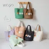 Lunch Bags Hand Bucket Candy Color Female Canvas Bag Korean Fashion Student Lunch Box Bento Bag Bucket Carry Small Bag