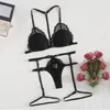 Ensemble de soutien-gorge col licou pour femmes, Costumes érotiques, soutien-gorge en dentelle transparente, ensemble de Lingerie Sexy, porno tentation sexuelle Exotic204Q