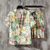 Męskie dresy męskie ubranie 2022 Letnie męskie hawajskie plażę krótkie koszulki kwiatowe Koszulki Japońskie luźne dwuczęściowe dwuczęściowe wułyki