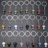 Natural Crystal Stone Key Rings Mushroom Keychains Healing Crystals Car Bag Decor Keyholder for Women Men