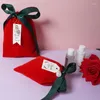 Gift Wrap Packaging Bags Flannel Red Drawstring Pouch Wedding Jewelry Small Packing Pockets Home Sundries Container Storage BagGift