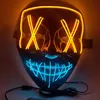 2023 Partia Świąteczna Maska Halloweenowa Lid Light Up Funny Masks Rok wyborów Purge Great Festival Cosplay Costume Materiały 0816