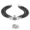 Impératrice Dowager à trois couches Plan de perle noire Grand collier de chaîne de cou Saturne Nouveau style1037285