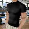 Hommes T-shirt à manches courtes mode couture gymnases Singlet coton musculation hommes Fitness col rond T-shirt 220407