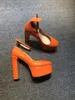 2022 kadın bayanlar gerçek gerçek patent deri elbise ayakkabıları tıknaz yüksek topuklu ayakkabılar platform sandaletler yaz gündelik parti düğün tokası yuvarlak ayak parmakları 34-44