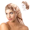 Kobiety Satynowa Długa Czapka Elastyczna Nocna Night Cap Z Przyciskiem Składany Oddychający Włosy Protect Headcover dla Kręcko Włosy Chemo Caps