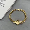 New Designed Bracelets Thick Chain Bangle Women Gold Brass Choker Necklaces Banshee Portrait Pattern 18K Gold Plated Designer Jewelry NL46517507