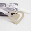 Creative Birthday Wedding Favor Party Presents Double Heart Metal Bookmarks With Tassels Marcadores