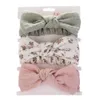 Mousseline coton lin bébé bandeau nouveau-né noué cheveux arc Turban imprimé fleuri bandeau enfants filles cheveux accessoires