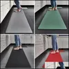 Pvc Washable Kitchen Mat Gray Vinyl Non-Slip Carpet Waterproof Oilproof Long Rug For Floor Balcony Laundry Room Entrance Doormat Drop Delive