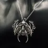 Pendant Necklaces Gothic Moth Necklace Deaths Head Hawk Insect Witch Charm Chain Women Men Party JewelryPendant