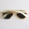 Sonnenbrille kleiner Pilotstil Oval Runde Katzenauge Form einzigartige handgefertigte helle Farbe natürliche Horn polarisierte Brille Brillen mit Brille