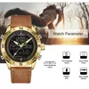 العلامة التجارية الفاخرة رجال Naviforce 9144 Gold Army Military Watch LED Digital Leather Sports Watches Quartz Mens Clock Relogio Masculino 220530