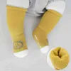 Couplesparty Cotton Newborn Baby Socks Plus Velvet Deich Antislip Socks Baby Girls Boys Home Floor Knee High Socks Year J220621