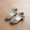 Kinderen Kleine Peuter Baby Meisjes Bowknot Pailletten Glitter Sandalen Sinlge Schoenen voor Kinderen Meisjes Prinses Party Trouwschoenen Nieuwe G220418