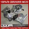 Kroppsinjektion för Honda CBR250RR 1990 1991 1992 1995 1995 1997 1998 1999 131NO.74 CBR 250RR 250 RR Svart Silvery CC 250CC MC22 CBR250 RR 90 91 92 93 94 95 96 97 98 99 FAIRING