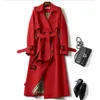 Women's Trench Coats Korean version Lång ärm all-match mode trenchcoat kvinnor 2022 Midlängd överrock