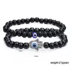 Bracciale con fili del malocchio Bracciale fatto a mano con perline di pietra lavica nera opaca naturale da 6 mm Bracciale fatto a mano per uomo Donna Gioielli regolabili Reiki Yoga