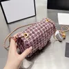 CC Bag Other Bags Sacos Classic Mini Flap Tweed Golden Ball Bolsa Crossbody Bags France Brand High Quality Quilted Matelasse Number Número de série Bolsa de ombro Luxury M