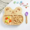 Bamboo Bear Dinner Plate creativo cartone animato ciotola piastra domestica in silicone stoviglie all'ingrosso per bambini