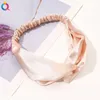 Fashion Women Summer satin Headbands Bohemian Girl Cross Turban Bandage Bandanas Elastic Hairbands Hair Accessories